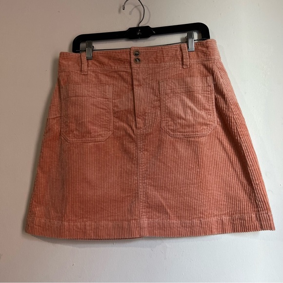 Madewell Corduroy A-Line Mini Skirt Peach size 10 - Picture 9 of 11